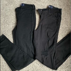 Duo of Hollister Black Skinny Jeans size 25.